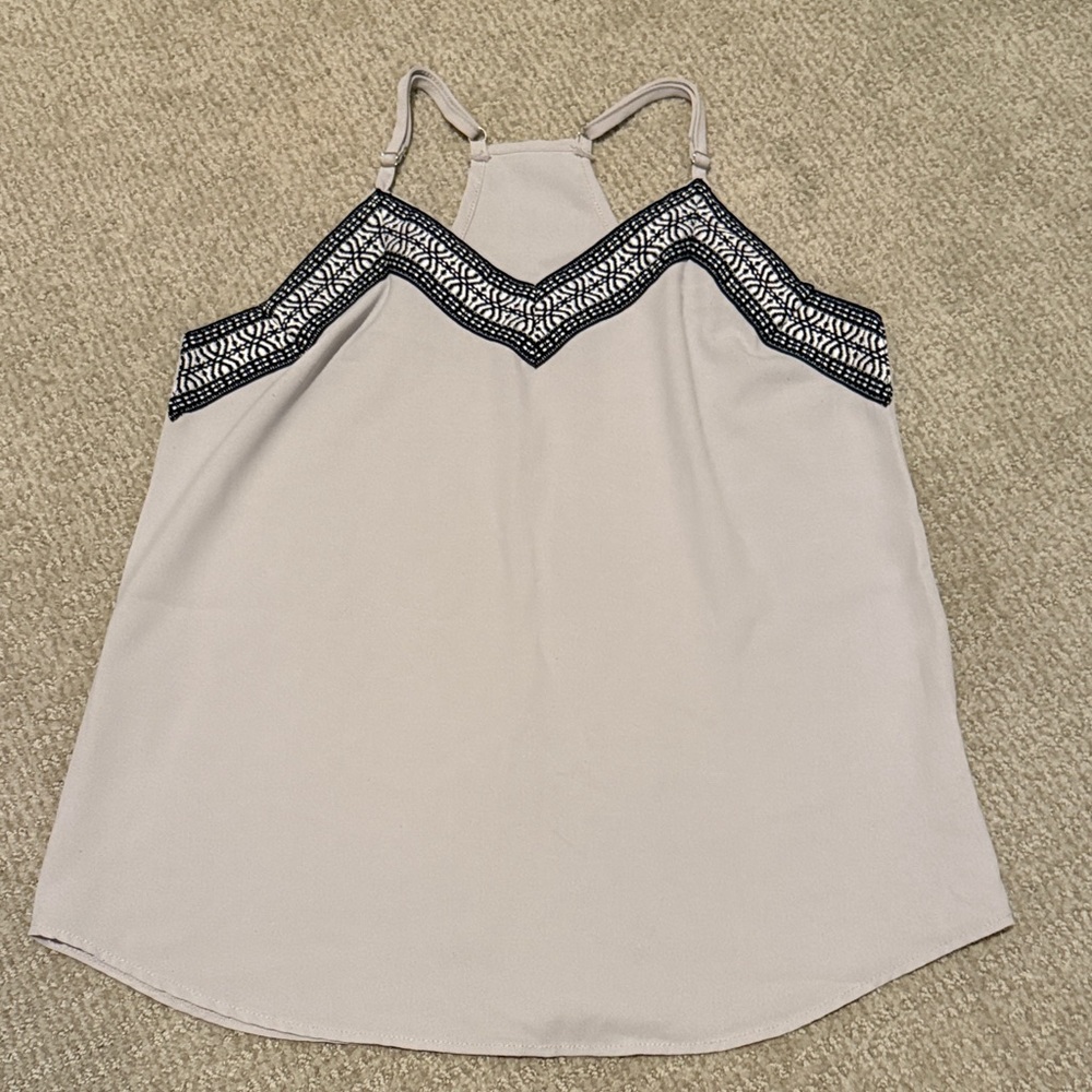 Elegant Light Gray and Black Women's Top